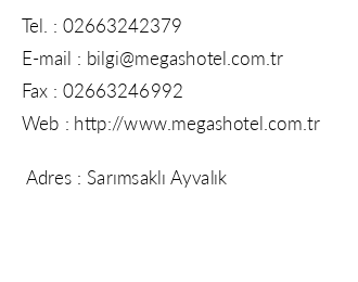Mega Hotel iletiim bilgileri